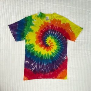 Rainbow Tie dye Tee Shirt Colorful Unisex Size Small